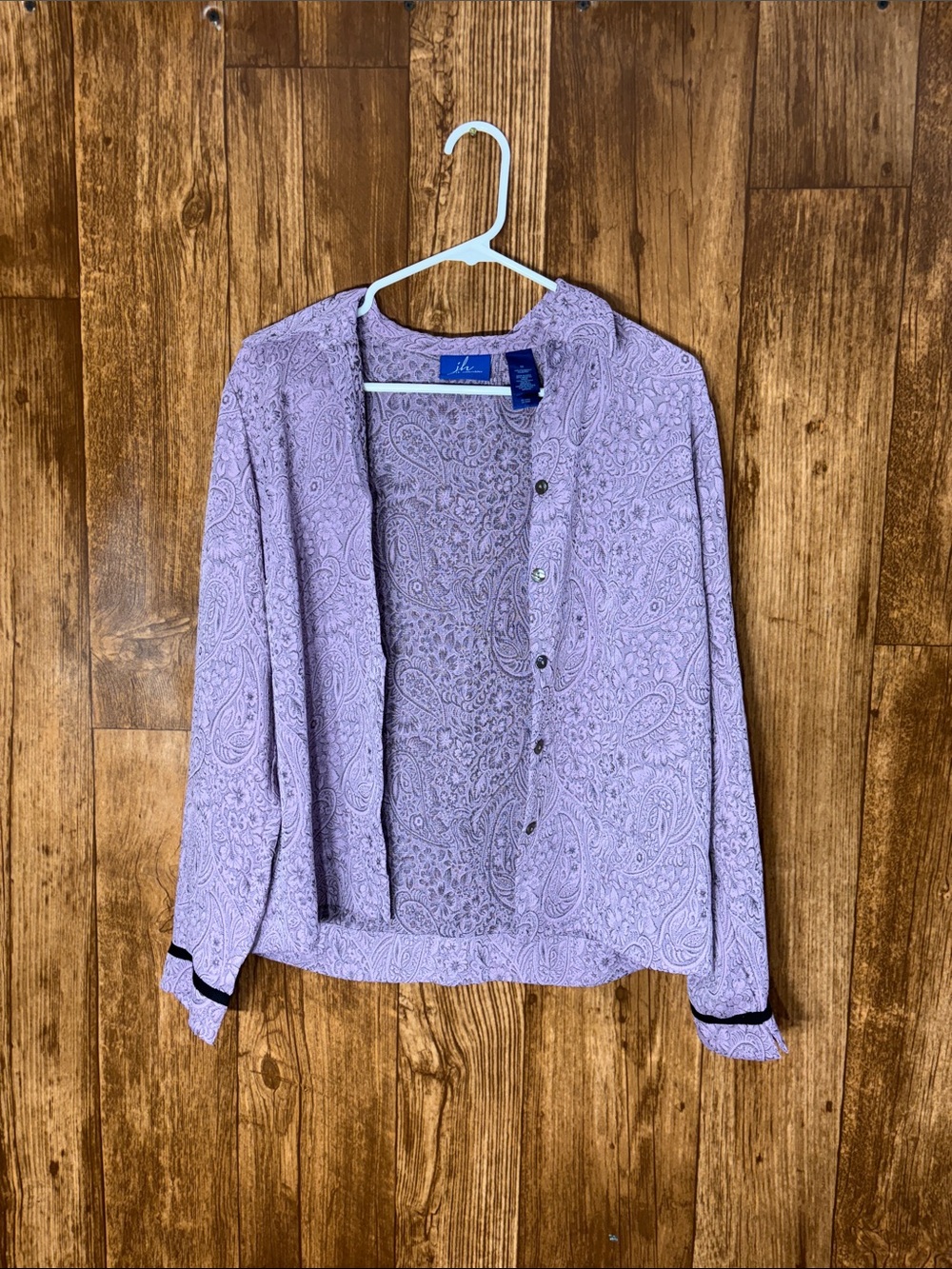 JH Collectibles Lavender Paisley Button Cardigan